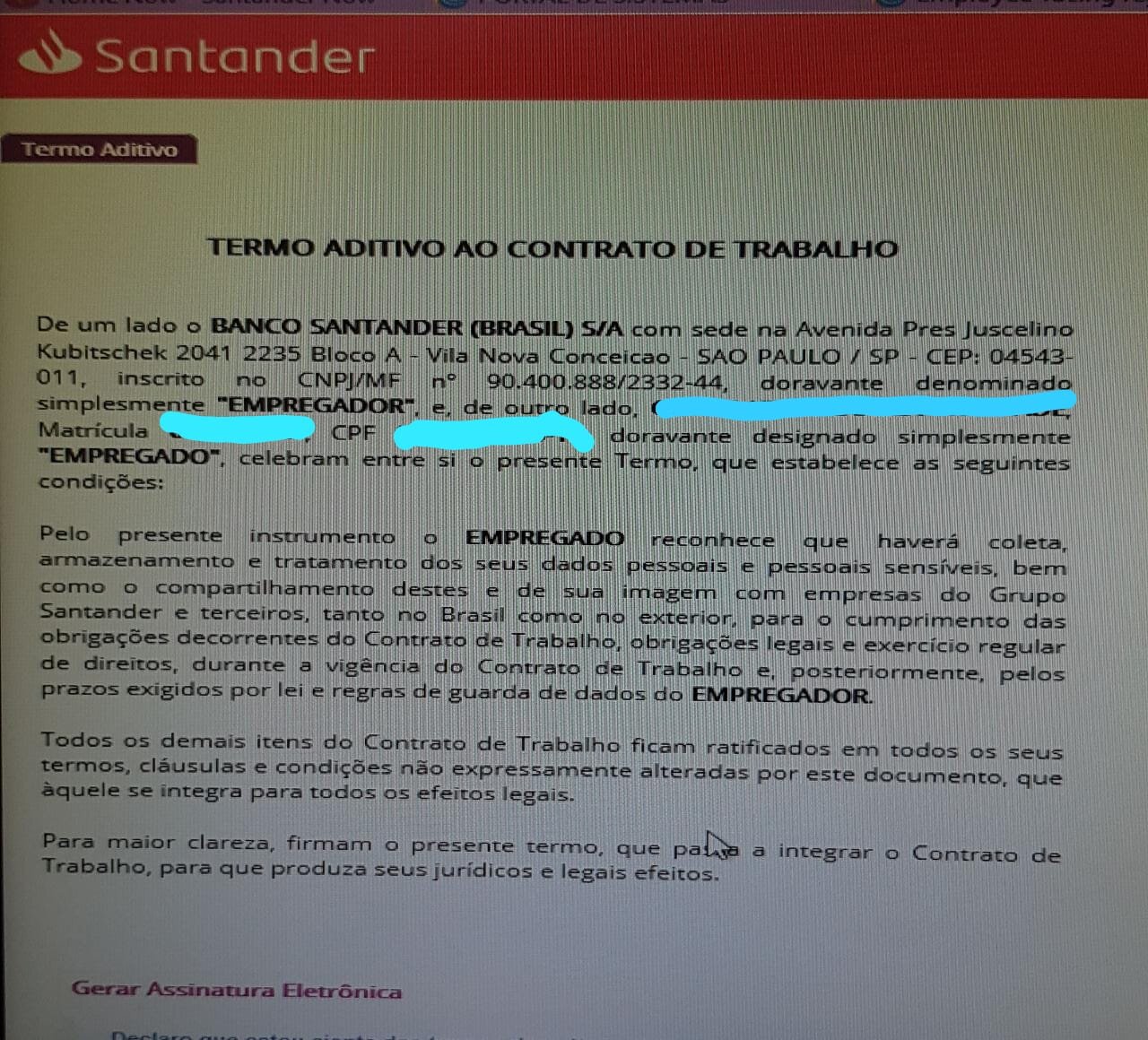 Santander quer direito de imagem dos funcionários